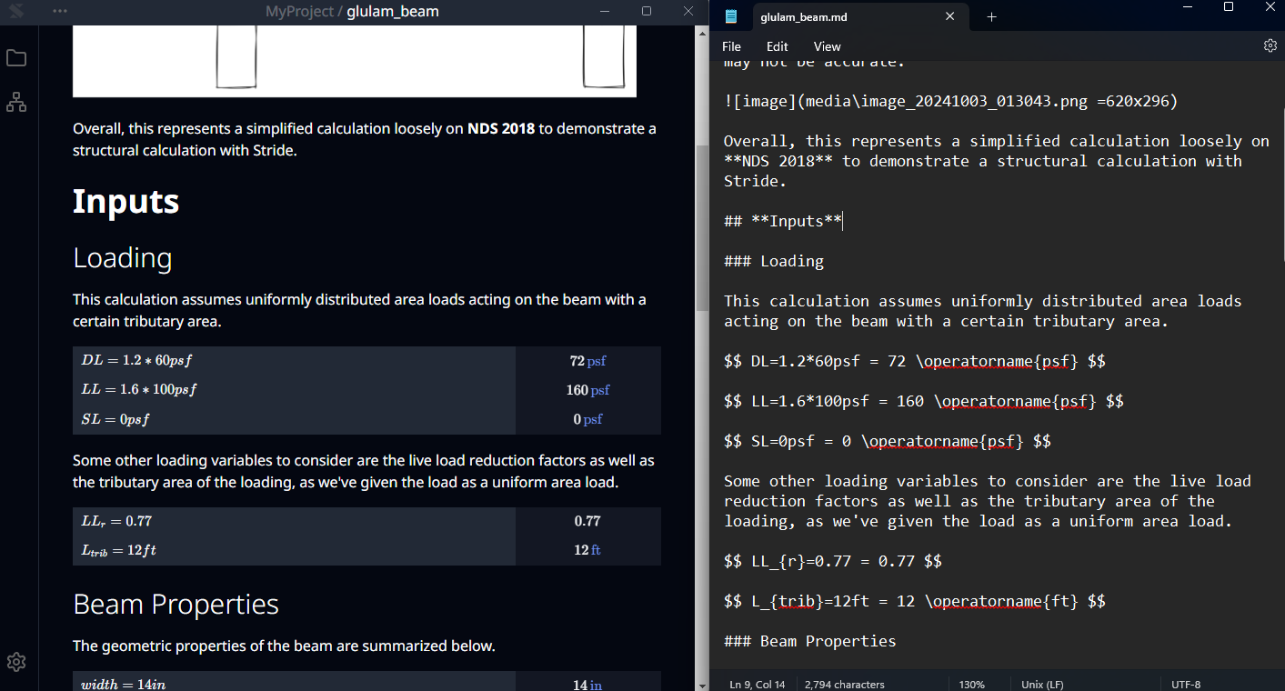 Stride and notepad comparison